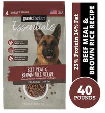 Load image into Gallery viewer, Beef & Brown Rice Essentials 40 LB Dry Dog Food